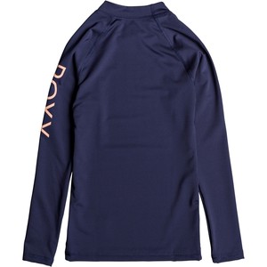 2019 Roxy Girls Wholehearted Long Sleeve Rash Vest Medieval Blue ERGWR03081